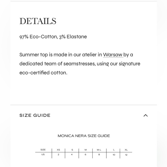 MONICA NERA Summer Top- Size S; Like New Condition - Picture 7 of 10